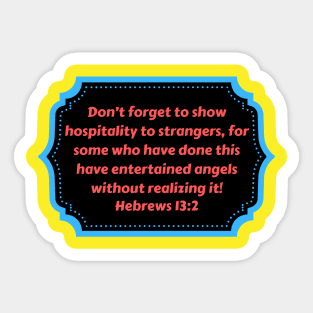 Bible Verse Hebrews 13:2 Sticker